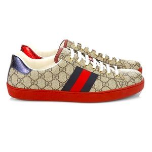 Like New Gucci Monogram Low Top Sneakers
